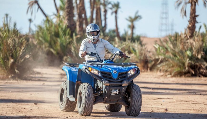 Experience the stunning Palmeraie of Marrakech on a thrilling quad bike excursion!