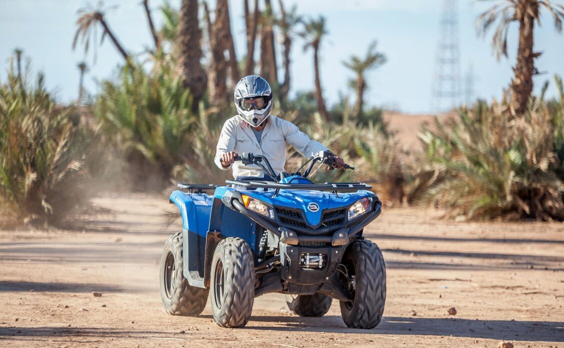 Experience the stunning Palmeraie of Marrakech on a thrilling quad bike excursion!