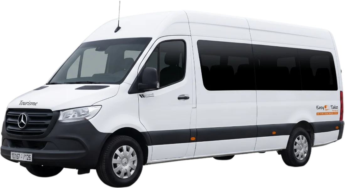 Mercedes Sprinter 17-seat minibus with driver in Marrakech
